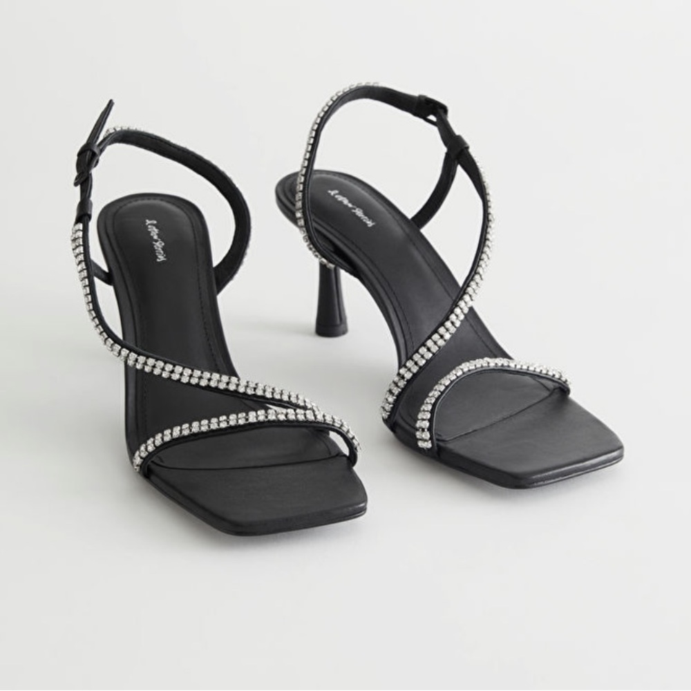 & Other Stories Strappy Heeled Rhinestone Sandals